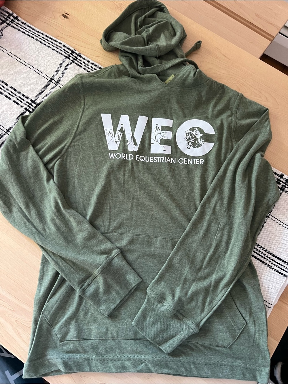 World Equestrian Center WEC Logo Light Green Hooded Shirt
